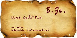 Blei Zsófia névjegykártya
